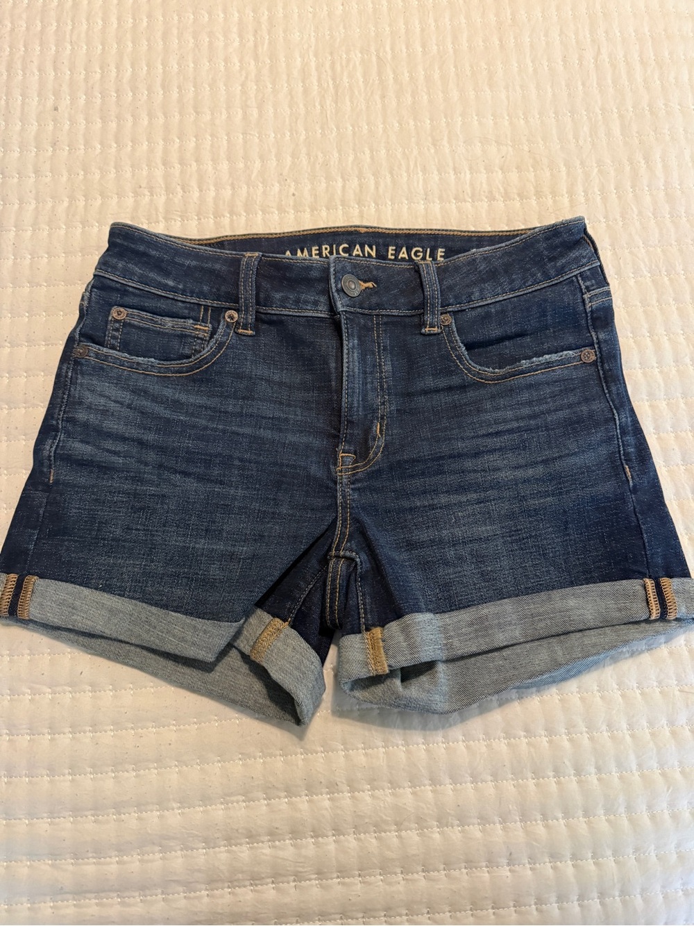 American Eagle Outfitters Indigo Blue Cuffed Denim Shorts